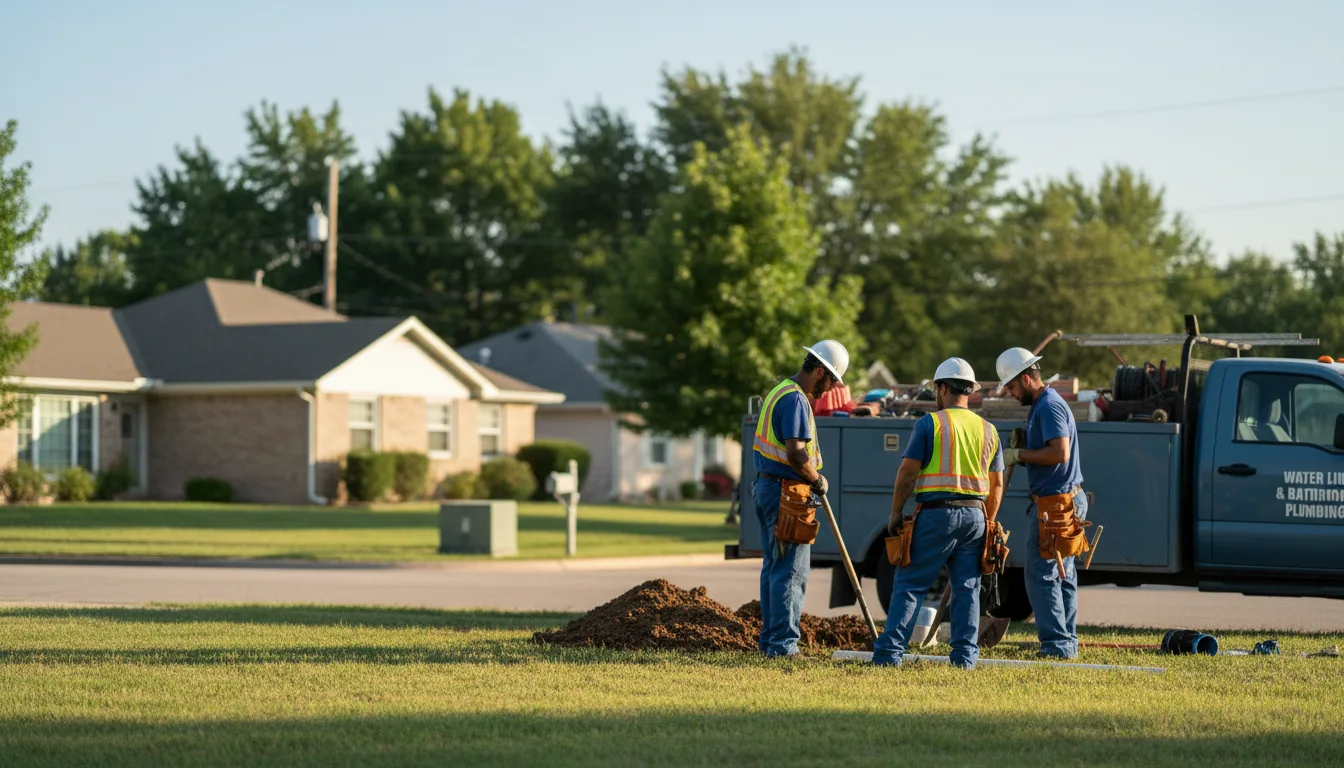 Residential water line and bathroom plumbing service in Sawyer, OK